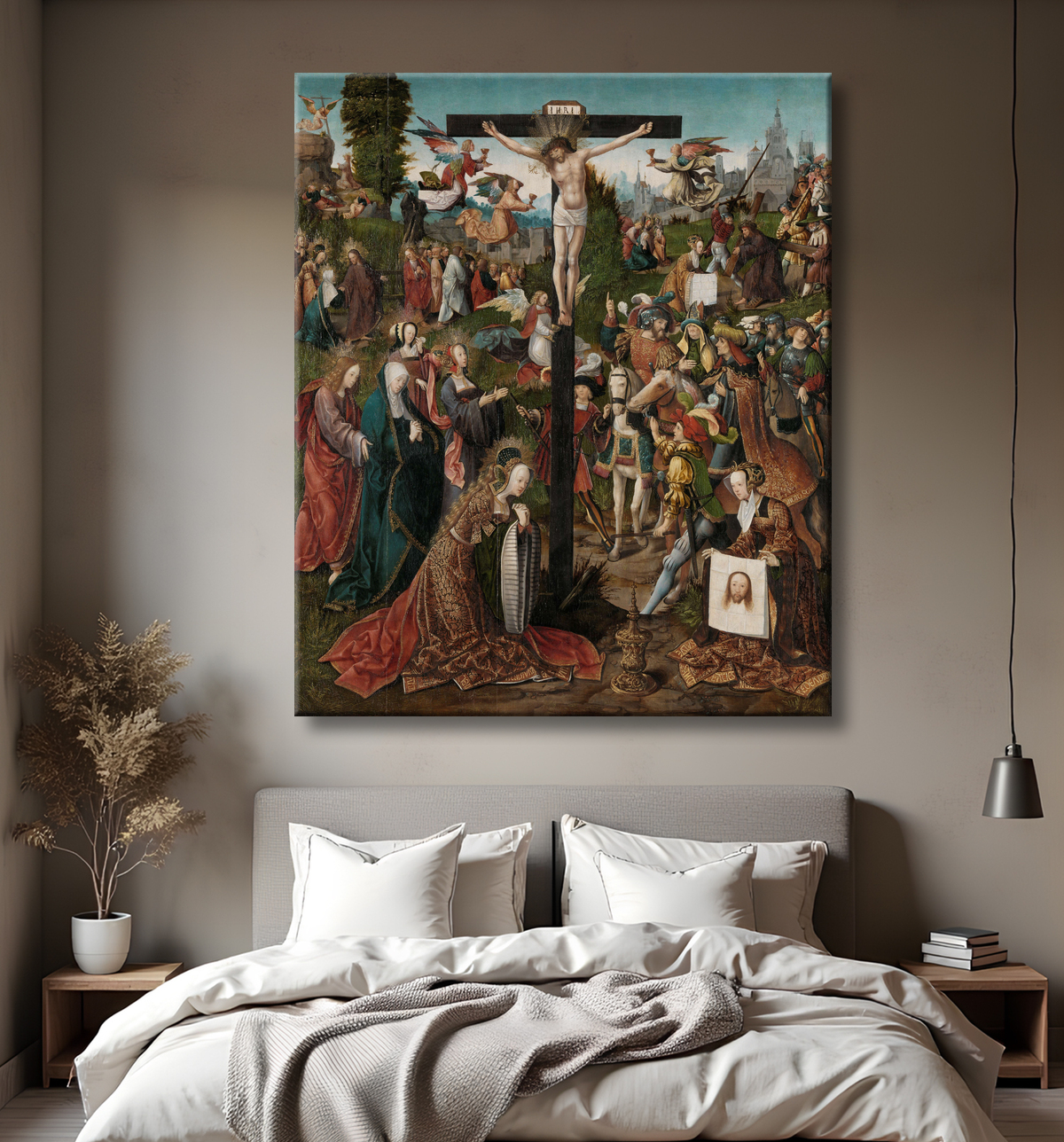 Reproduction La crucifixion de Jacob Cornelisz van Oostsanen avec decor