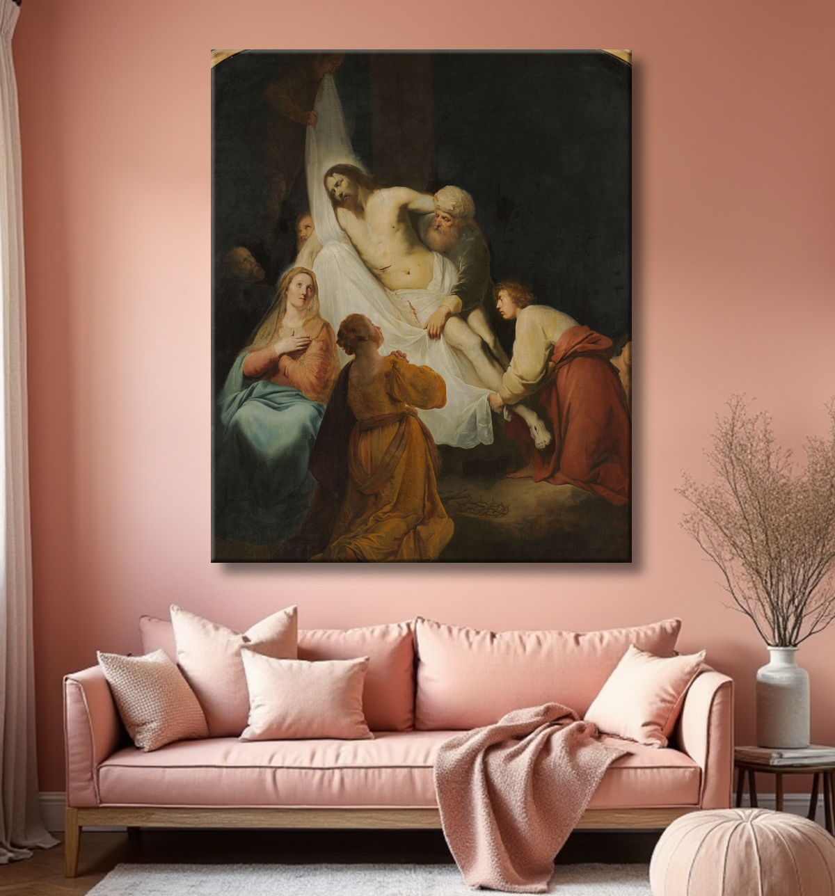 Reproduction La descente de croix de Pieter Fransz de Grebber avec decor