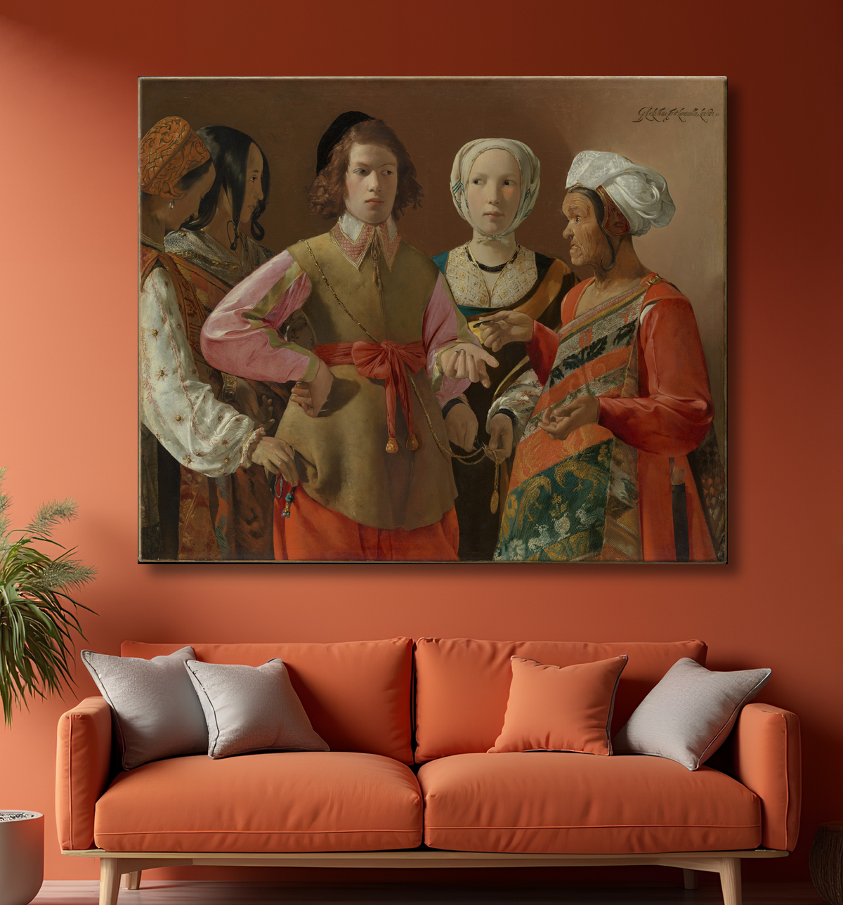 Reproduction La diseuse de bonne aventure de Georges de La Tour avec decor
