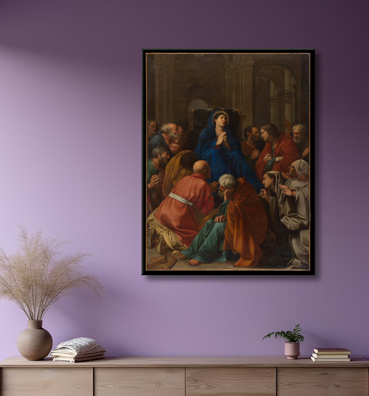 Reproduction La Dormition de la Vierge de Carlo Saraceni avec decor