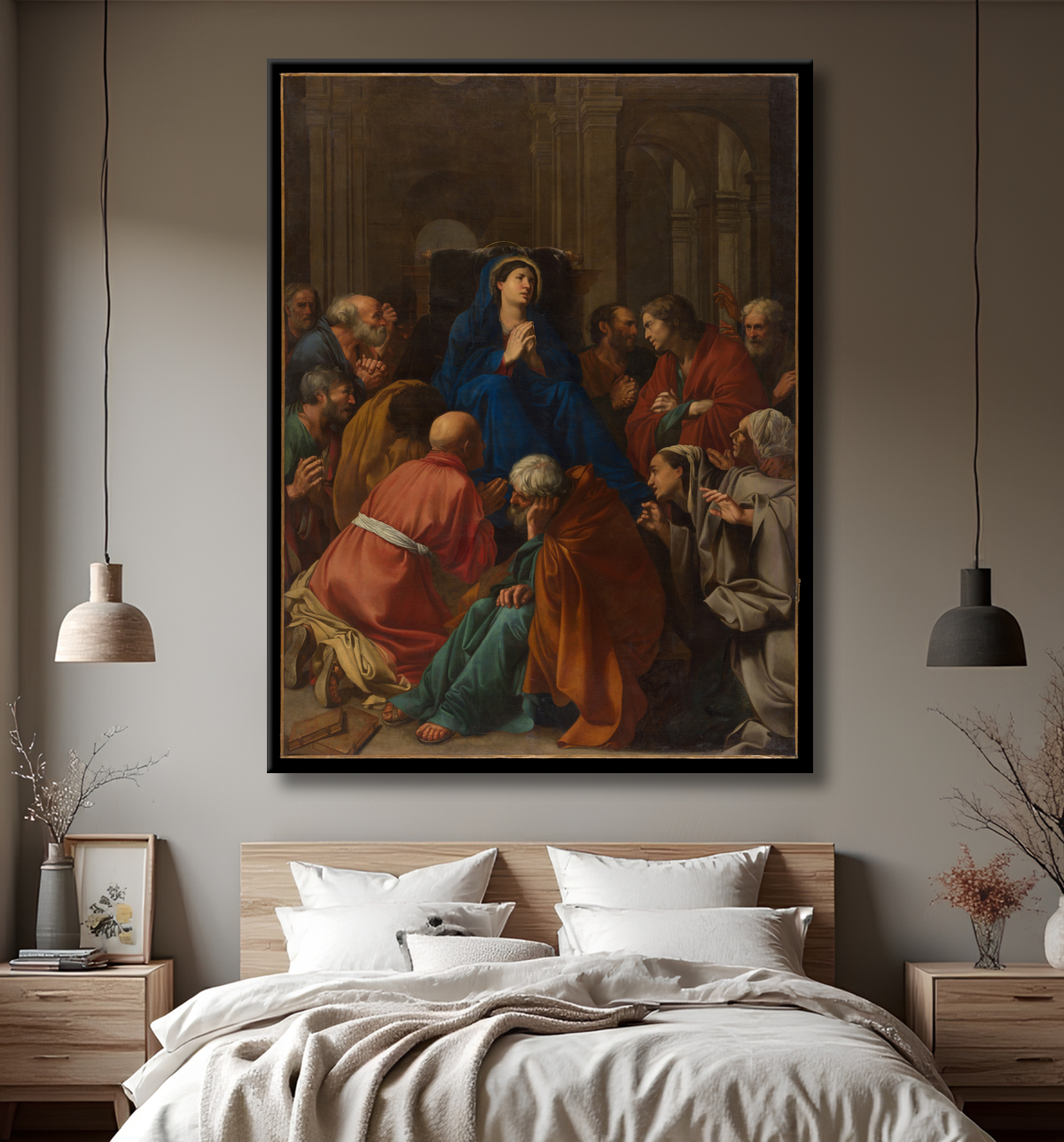 Reproduction La Dormition de la Vierge de Carlo Saraceni avec decor