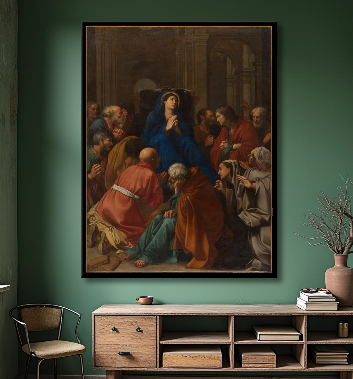 Reproduction La Dormition de la Vierge de Carlo Saraceni avec decor