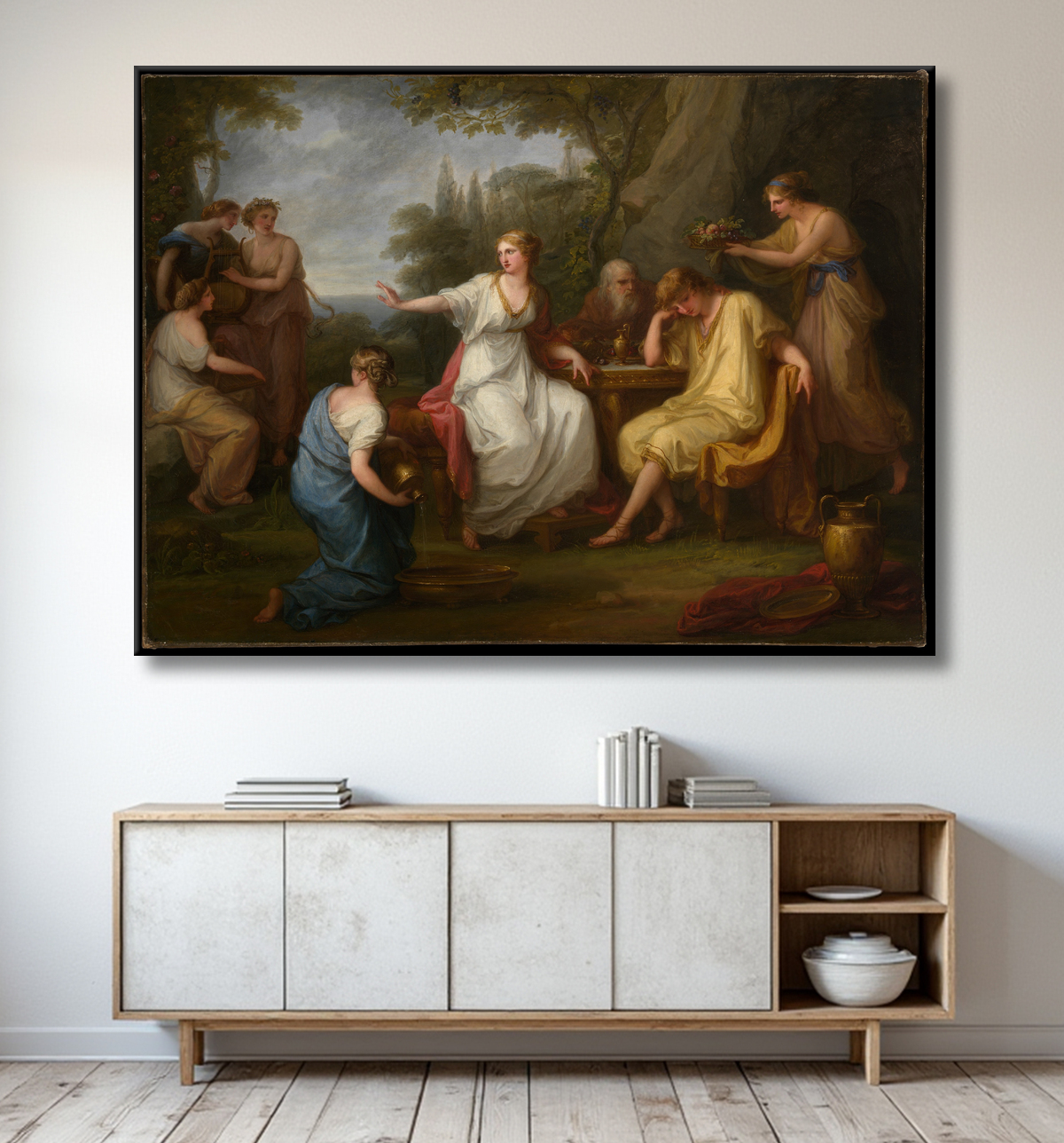 Reproduction La douleur de Télémaque de Angelica Kauffmann avec decor