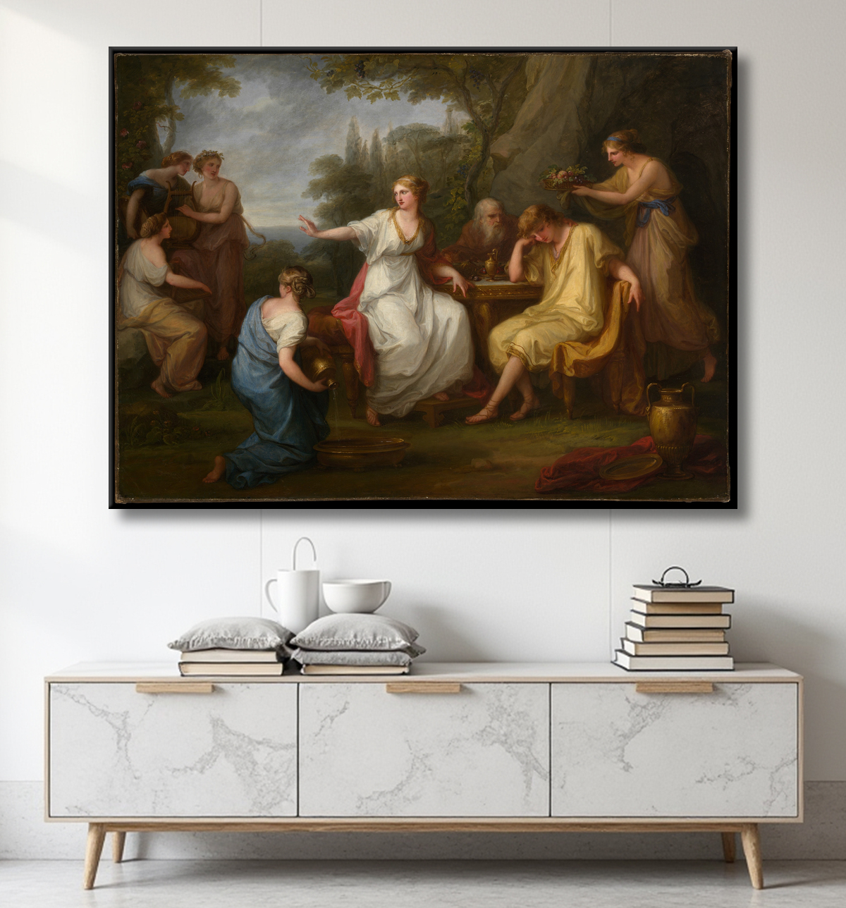 Reproduction La douleur de Télémaque de Angelica Kauffmann avec decor