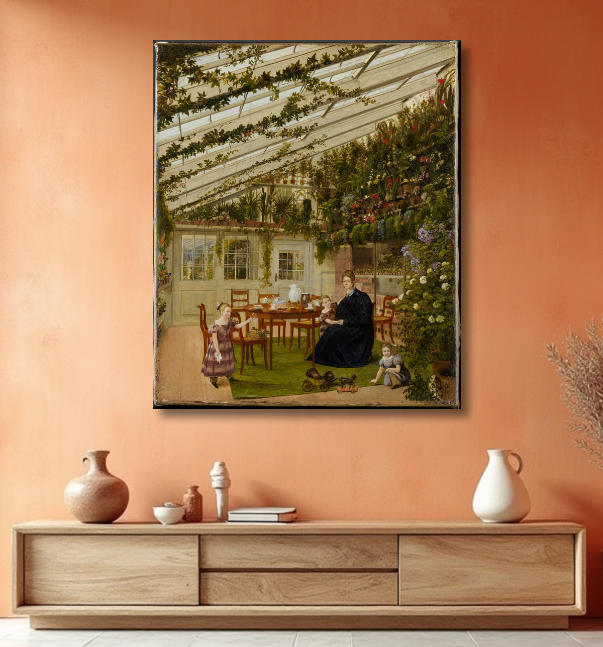Reproduction La famille de M. Westfal au conservatoire de Eduard Gaertner avec decor