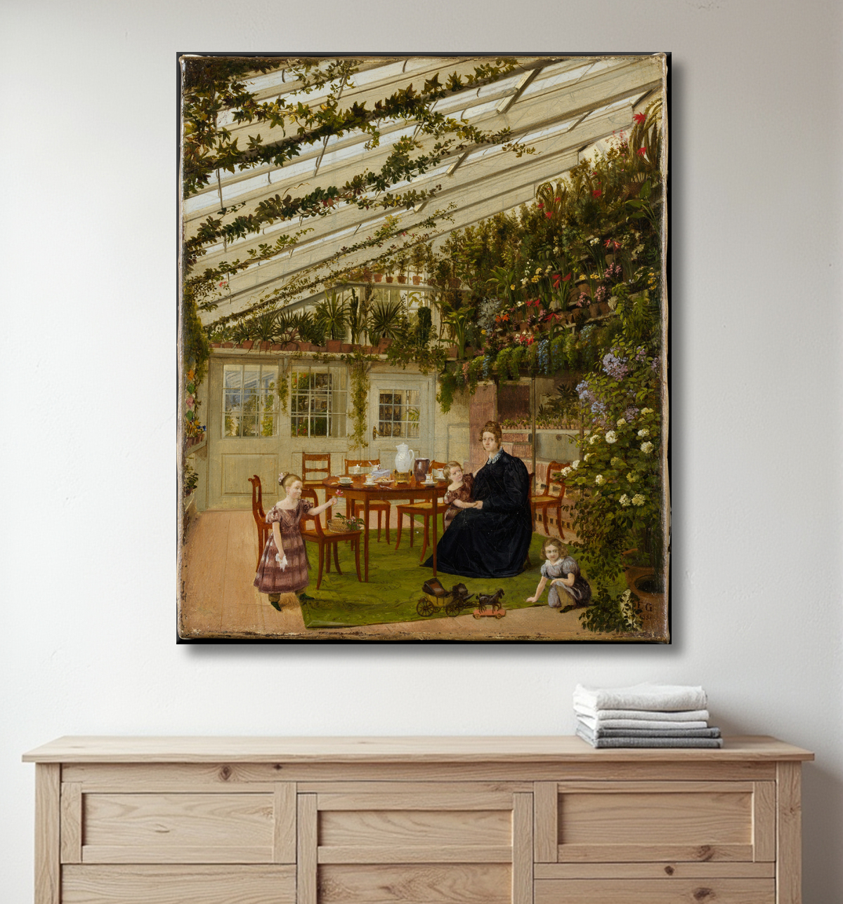 Reproduction La famille de M. Westfal au conservatoire de Eduard Gaertner avec decor