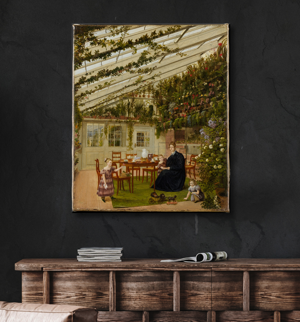 Reproduction La famille de M. Westfal au conservatoire de Eduard Gaertner avec decor