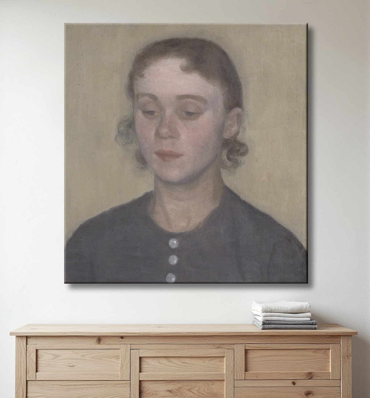 Reproduction La femme de l'artiste, Ida Hammershøi, née Ilsted de Hammershøi, Vilhelm avec decor