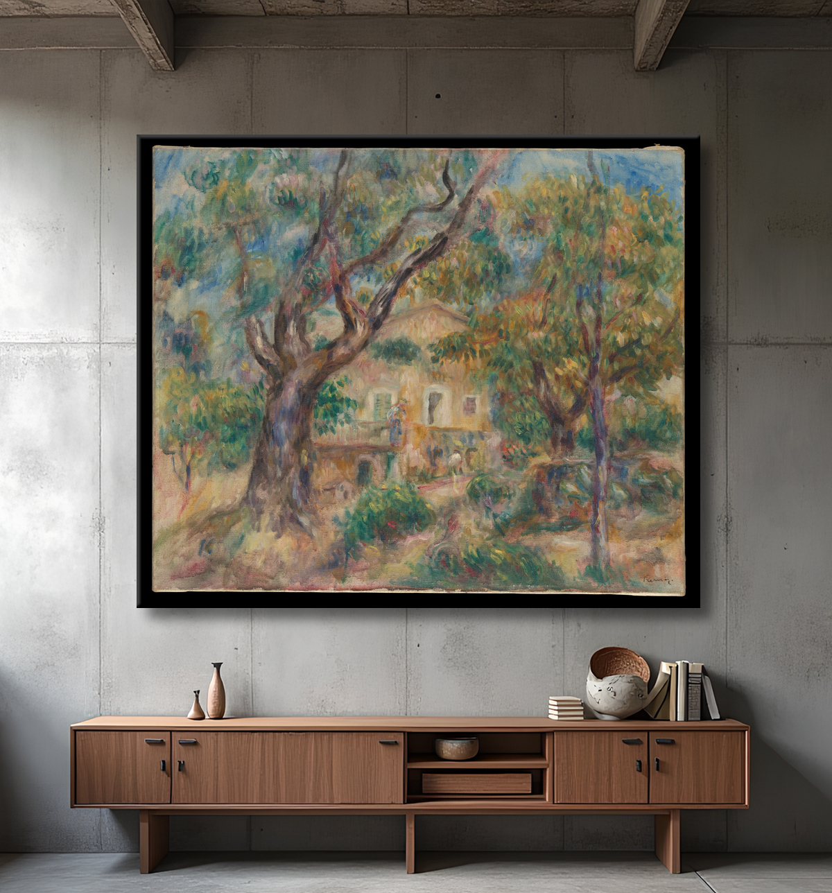 Reproduction La Ferme des Collettes, Cagnes de Auguste Renoir avec decor