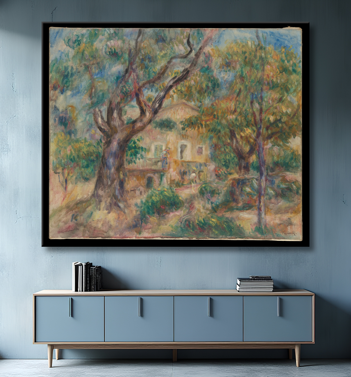 Reproduction La Ferme des Collettes, Cagnes de Auguste Renoir avec decor