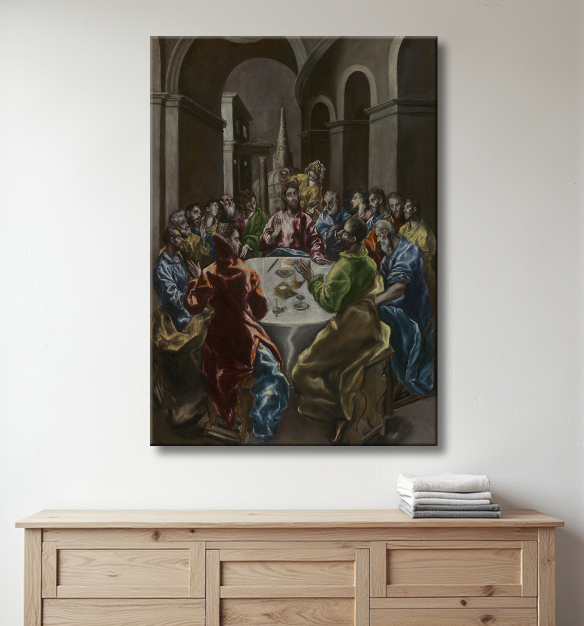 Reproduction La fête dans la maison de Simon de Domenico Theotokópoulos, called El Greco avec decor