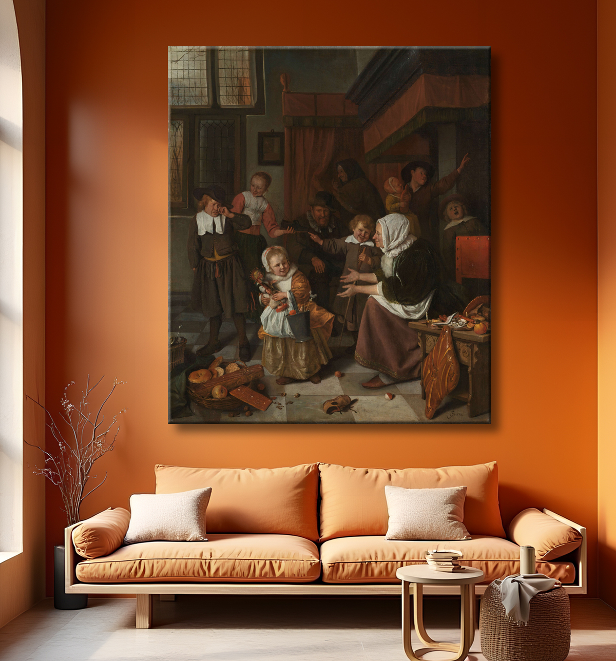 Reproduction La fête de la Saint-Nicolas de Jan Havicksz. Steen avec decor