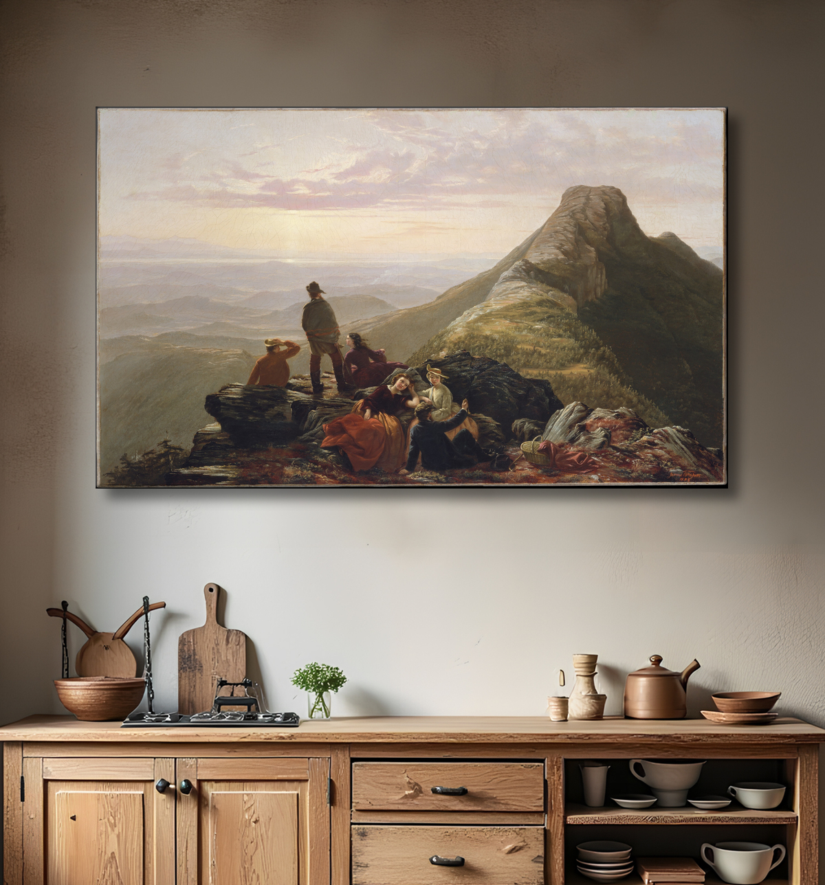 Reproduction La fête tardive sur Mansfield Mountain de Jerome B. Thompson avec decor