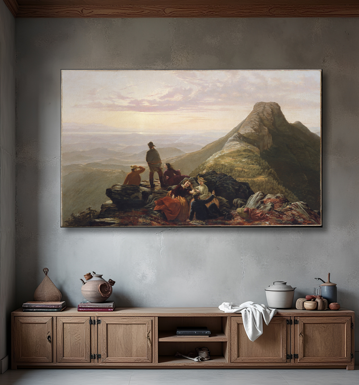Reproduction La fête tardive sur Mansfield Mountain de Jerome B. Thompson avec decor