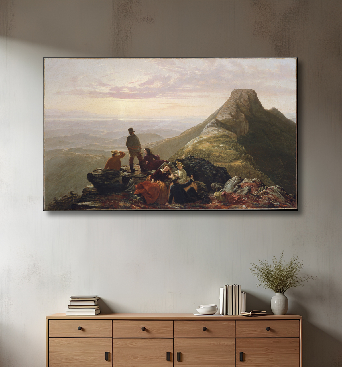 Reproduction La fête tardive sur Mansfield Mountain de Jerome B. Thompson avec decor
