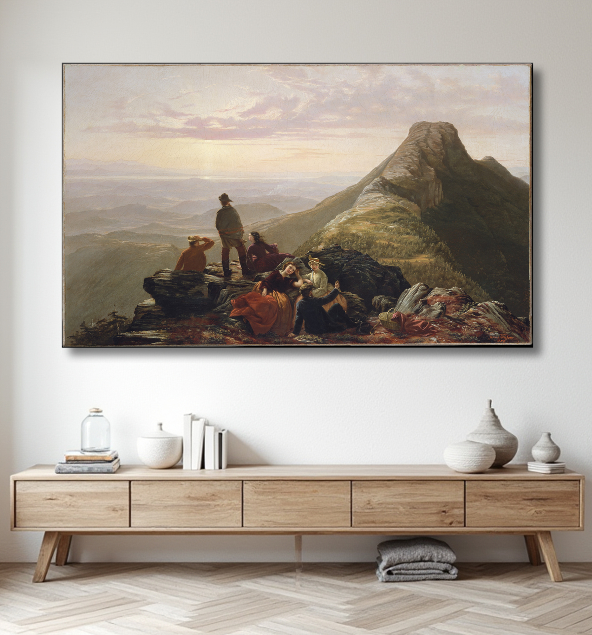Reproduction La fête tardive sur Mansfield Mountain de Jerome B. Thompson avec decor