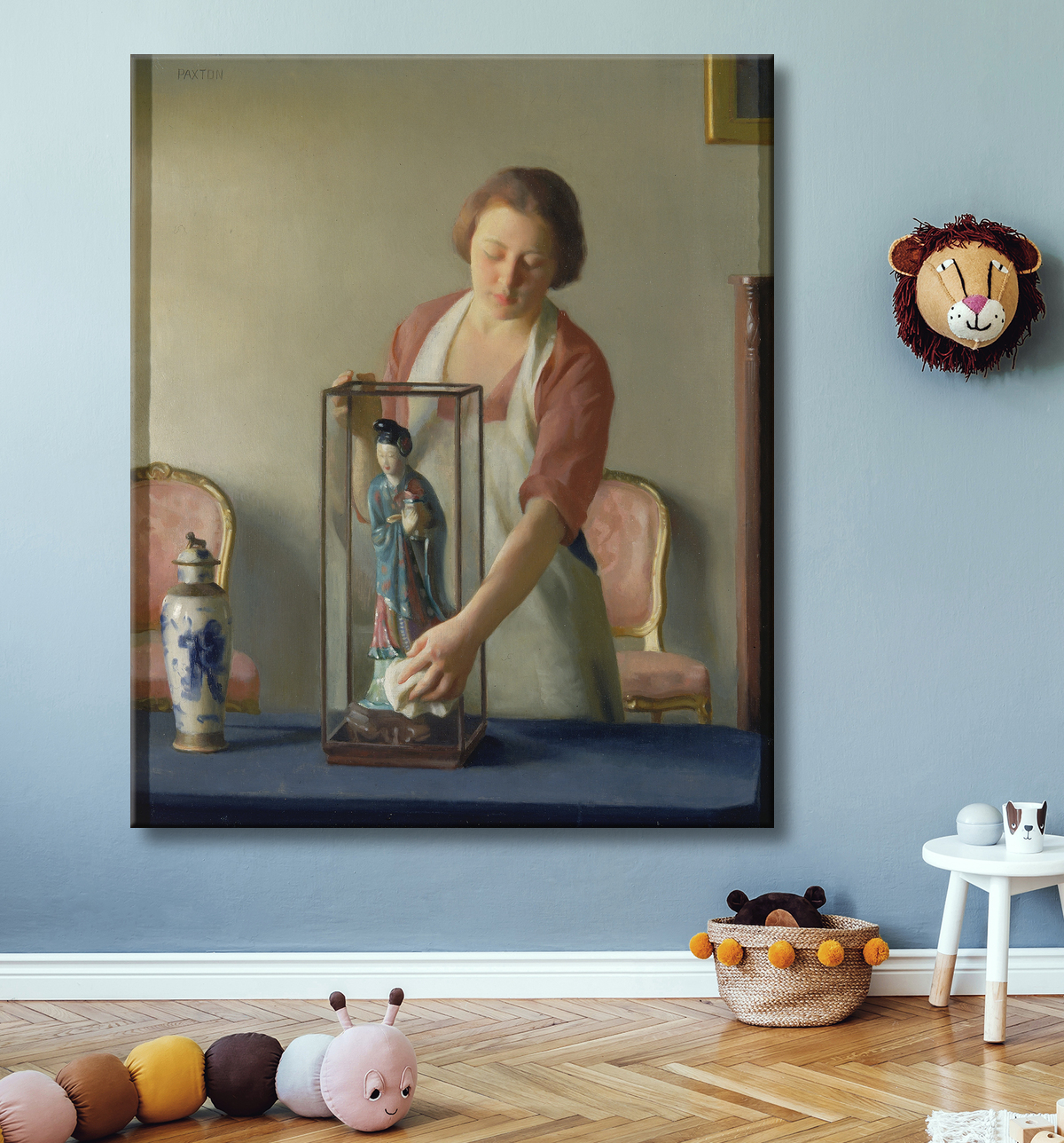 Reproduction La figurine de William M. Paxton, born Baltimore, MD 1869-died Newton, MA 1941 avec decor
