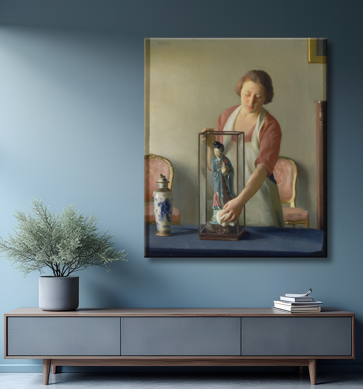 Reproduction La figurine de William M. Paxton, born Baltimore, MD 1869-died Newton, MA 1941 avec decor