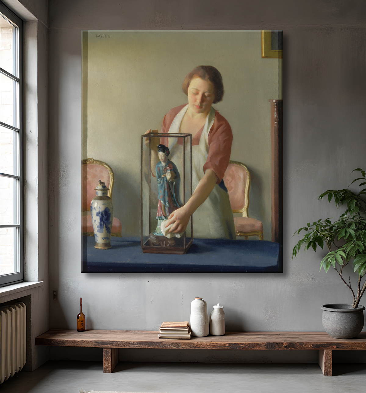 Reproduction La figurine de William M. Paxton, born Baltimore, MD 1869-died Newton, MA 1941 avec decor
