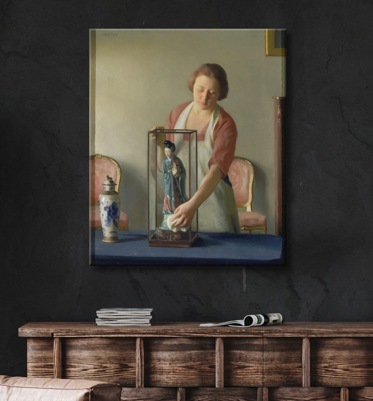 Reproduction La figurine de William M. Paxton, born Baltimore, MD 1869-died Newton, MA 1941 avec decor