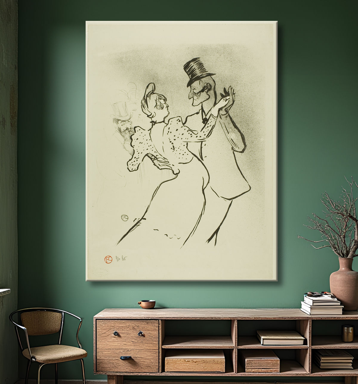 Reproduction La Goulue de Henri de Toulouse-Lautrec avec decor