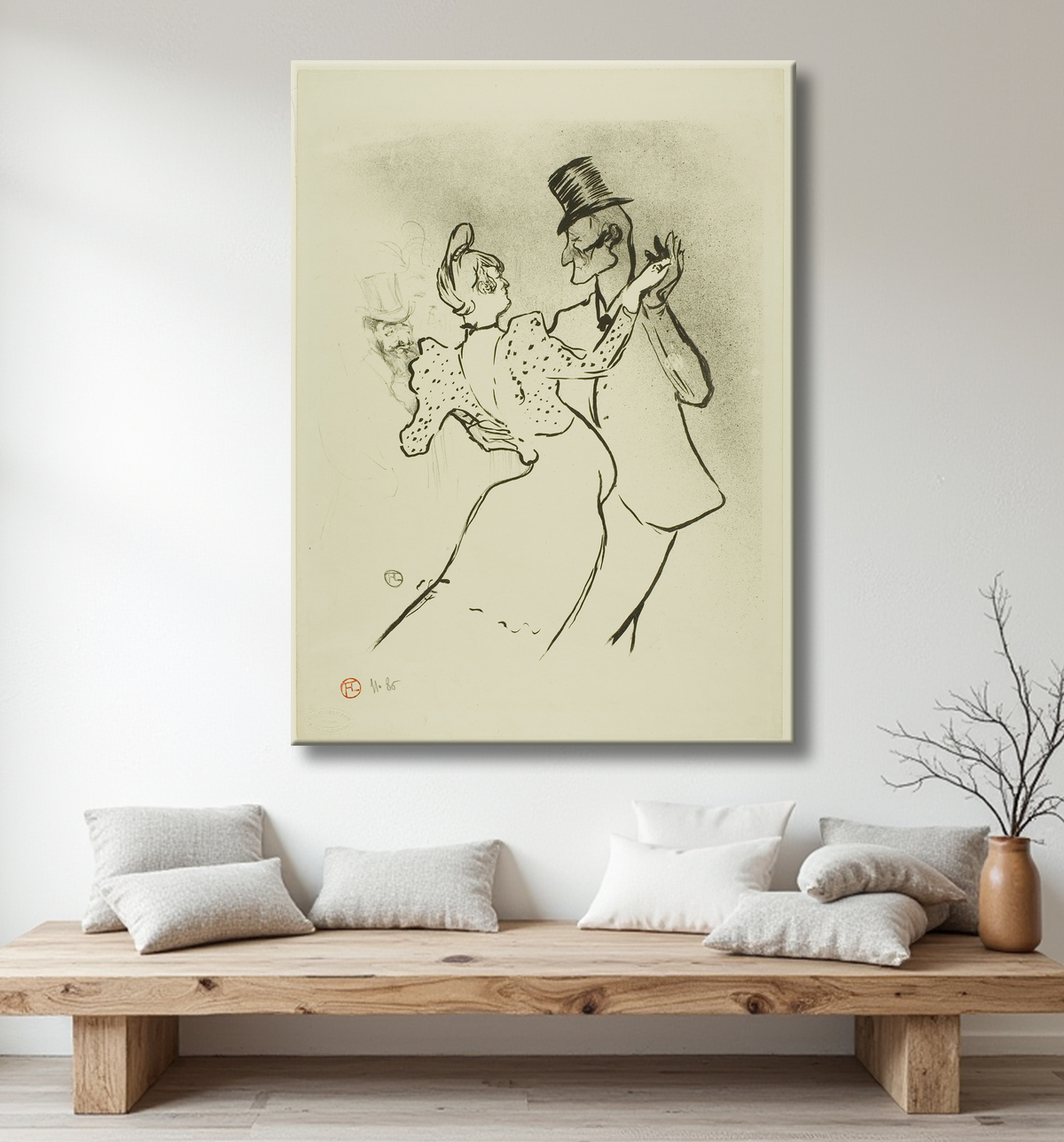 Reproduction La Goulue de Henri de Toulouse-Lautrec avec decor