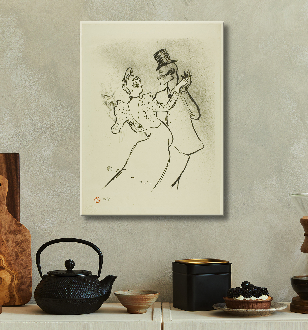 Reproduction La Goulue de Henri de Toulouse-Lautrec avec decor