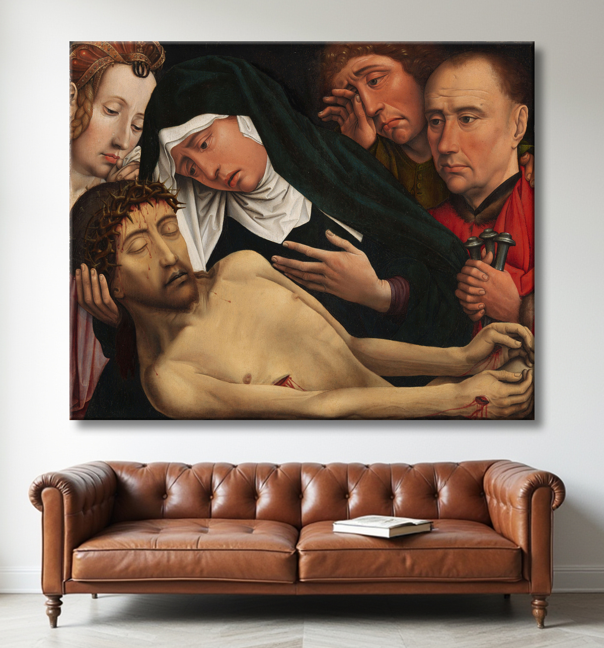 Reproduction La Lamentation du Christ de Colijn de Coter avec decor