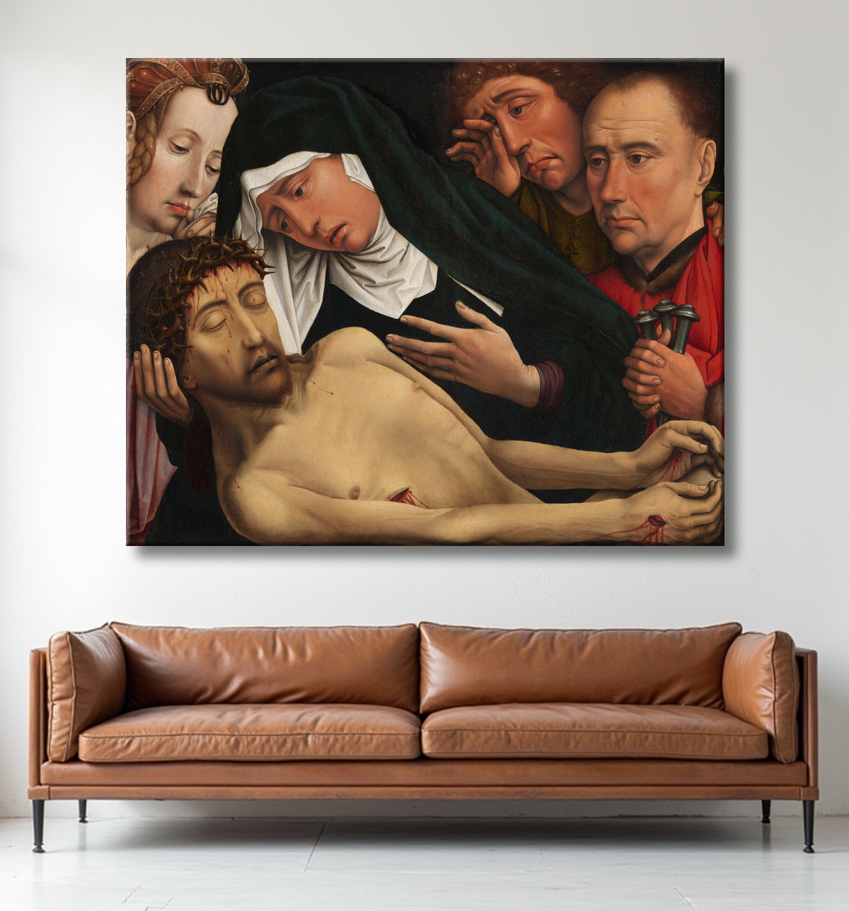 Reproduction La Lamentation du Christ de Colijn de Coter avec decor