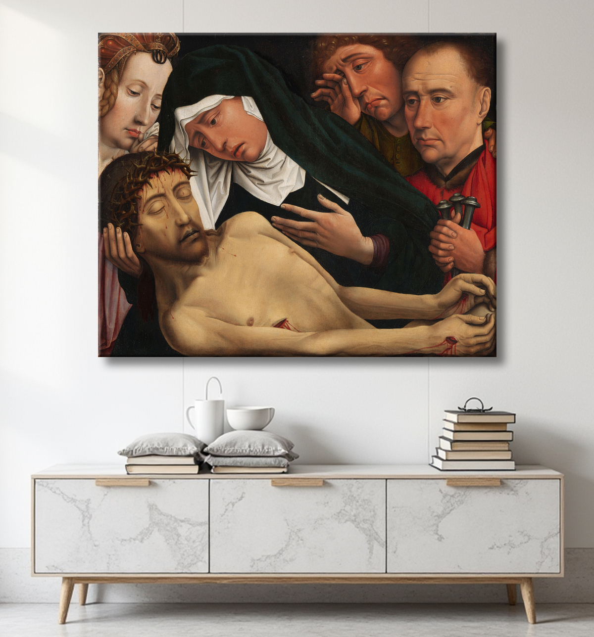 Reproduction La Lamentation du Christ de Colijn de Coter avec decor