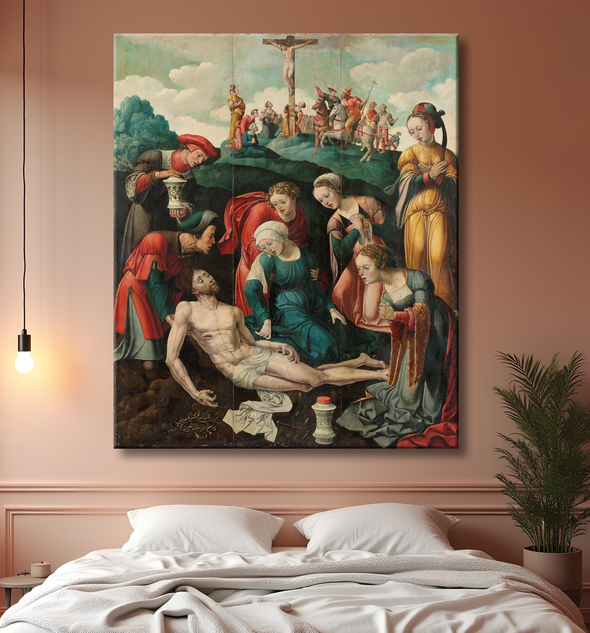 Reproduction La Lamentation du Christ de Cornelis Cornelisz II Buys avec decor