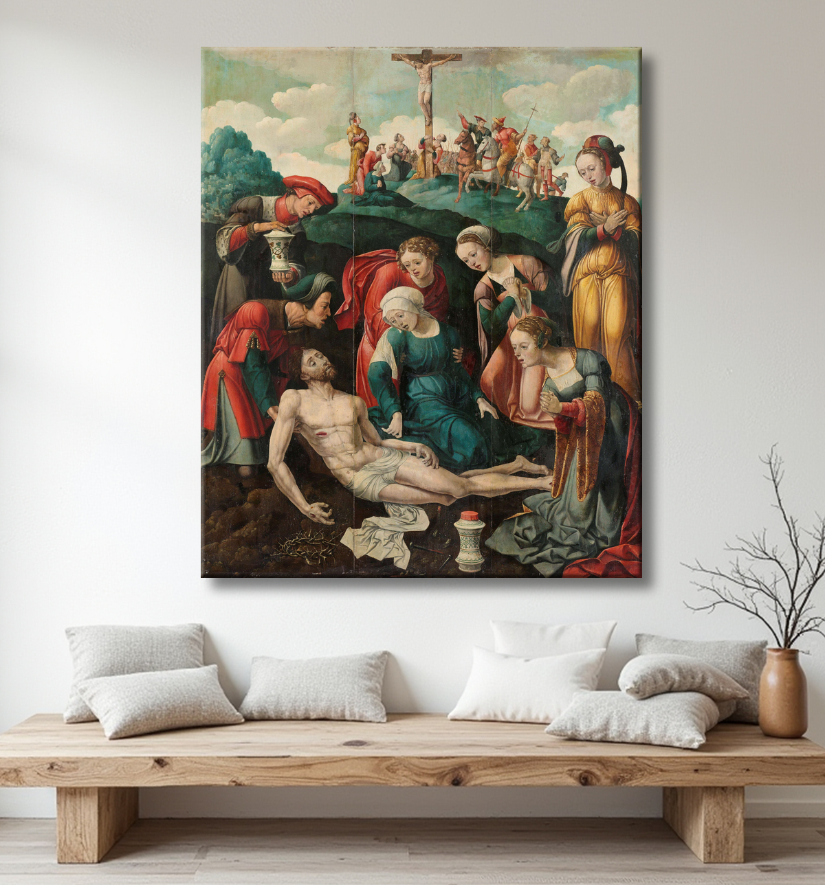 Reproduction La Lamentation du Christ de Cornelis Cornelisz II Buys avec decor