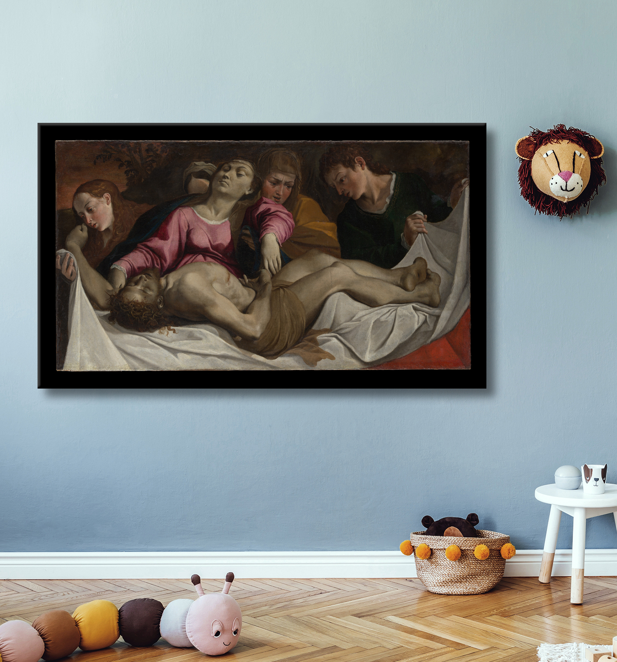 Reproduction La lamentation de Ludovico Carracci avec decor