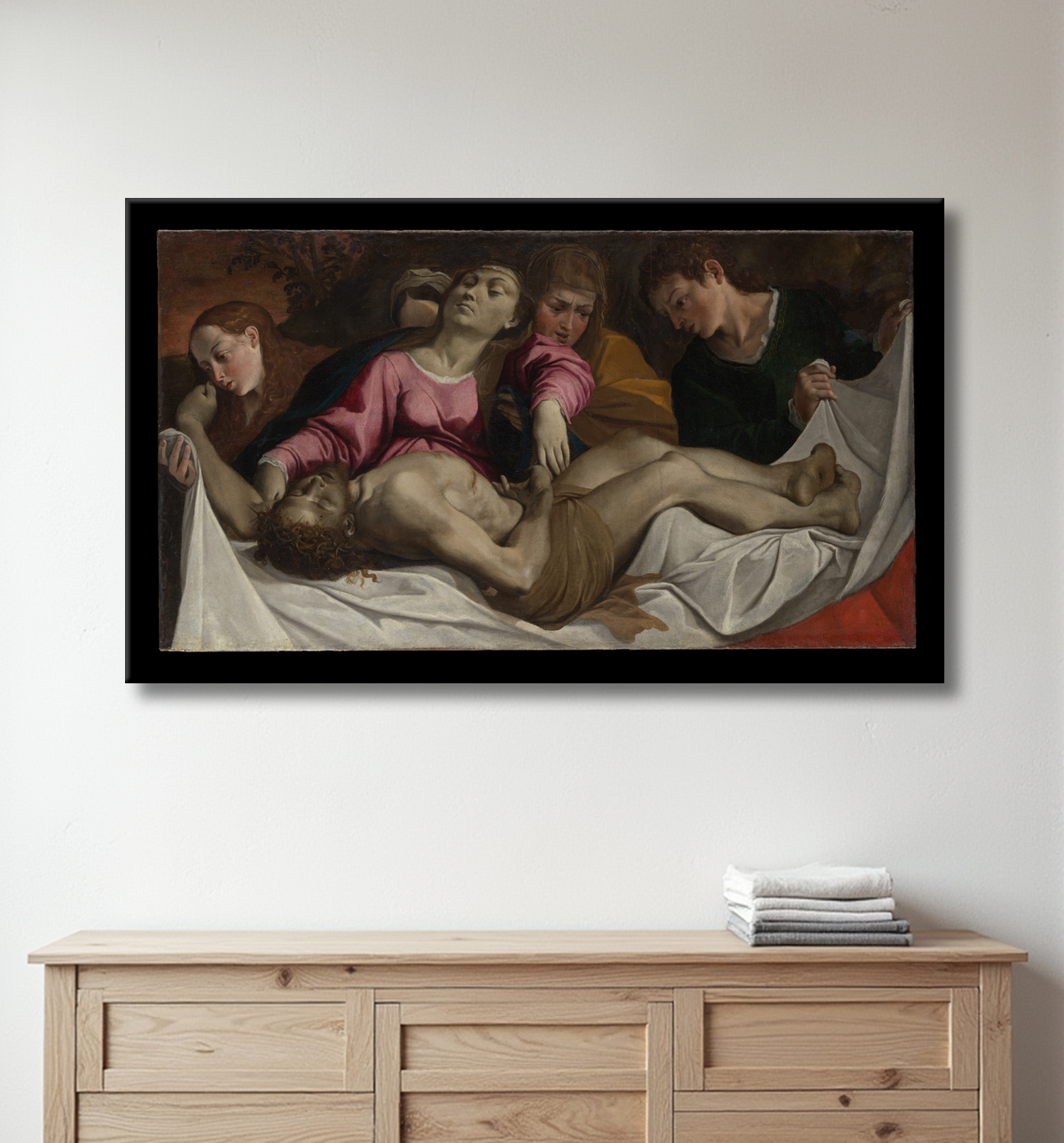 Reproduction La lamentation de Ludovico Carracci avec decor