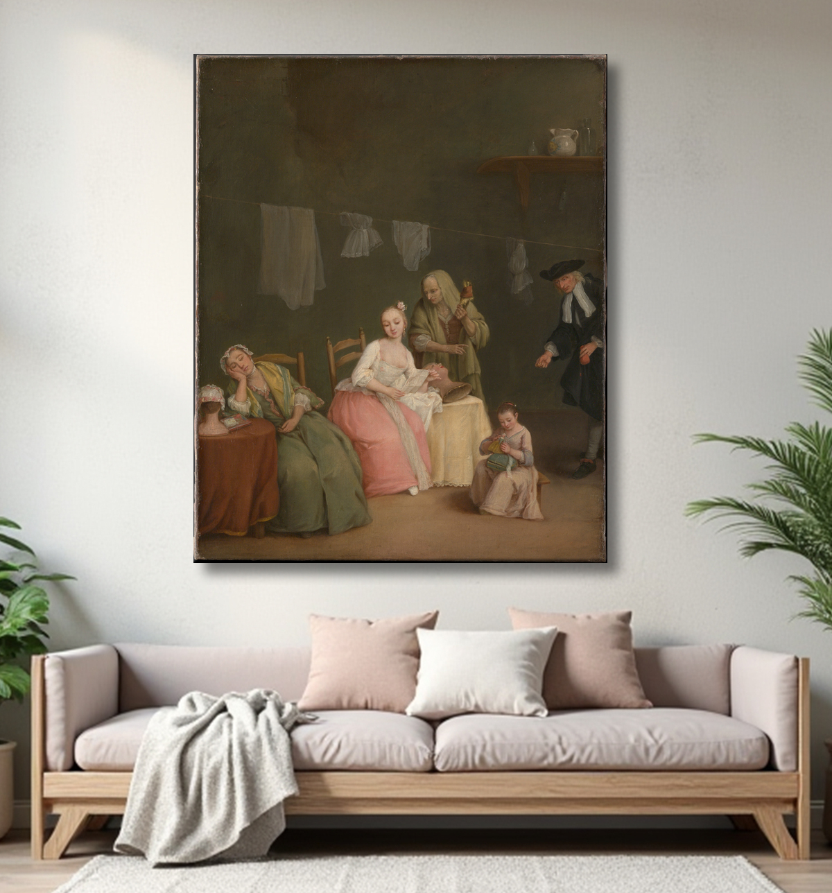Reproduction La lettre de Pietro Longhi (Pietro Falca) avec decor