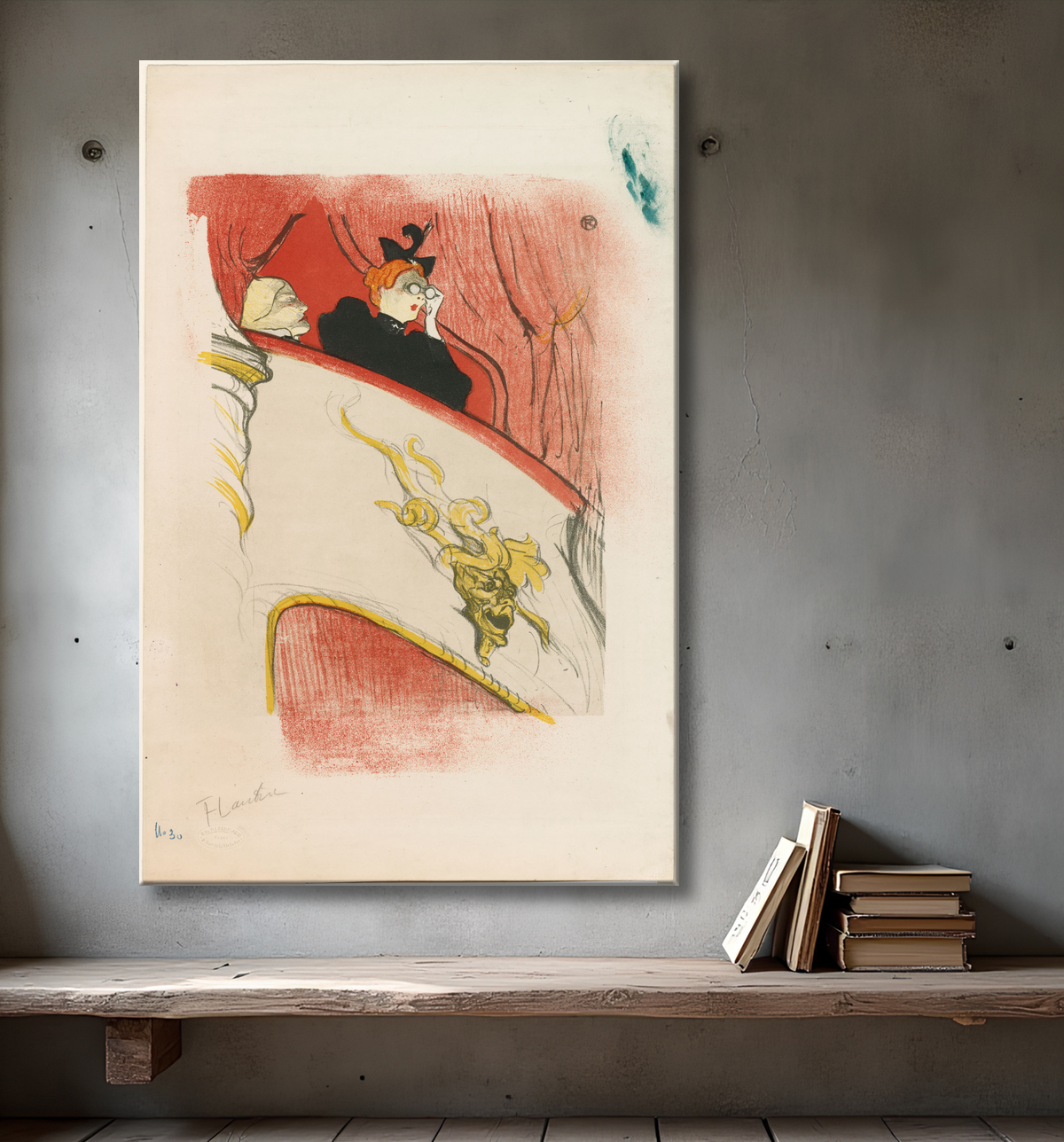 Reproduction La Loge au Masque Doré de Henri de Toulouse-Lautrec avec decor