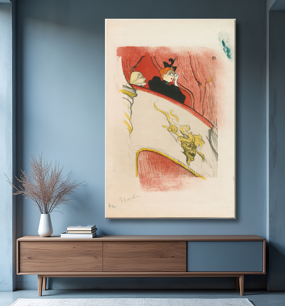 Reproduction La Loge au Masque Doré de Henri de Toulouse-Lautrec avec decor