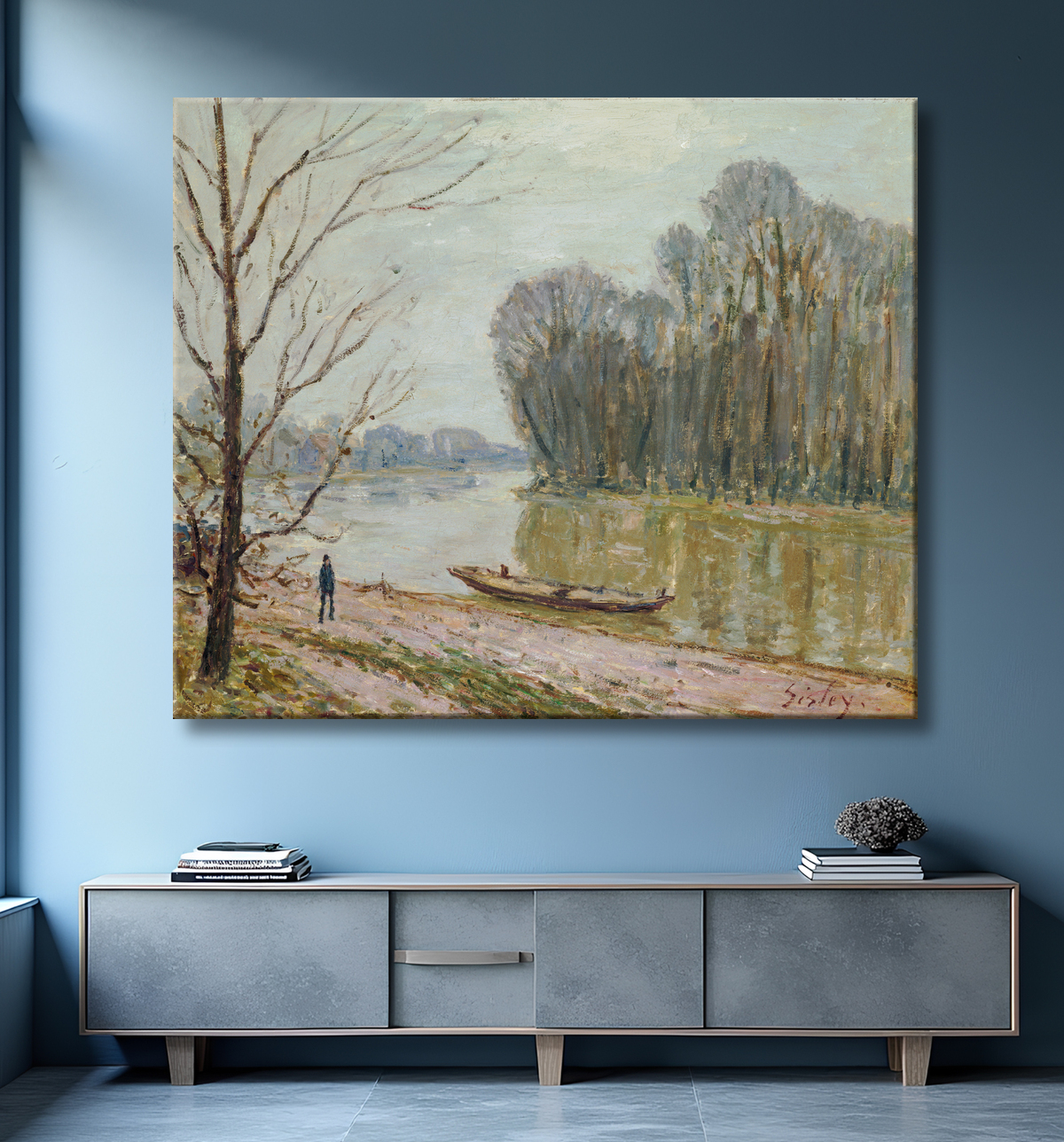 Reproduction La Loire de Alfred Sisley avec decor