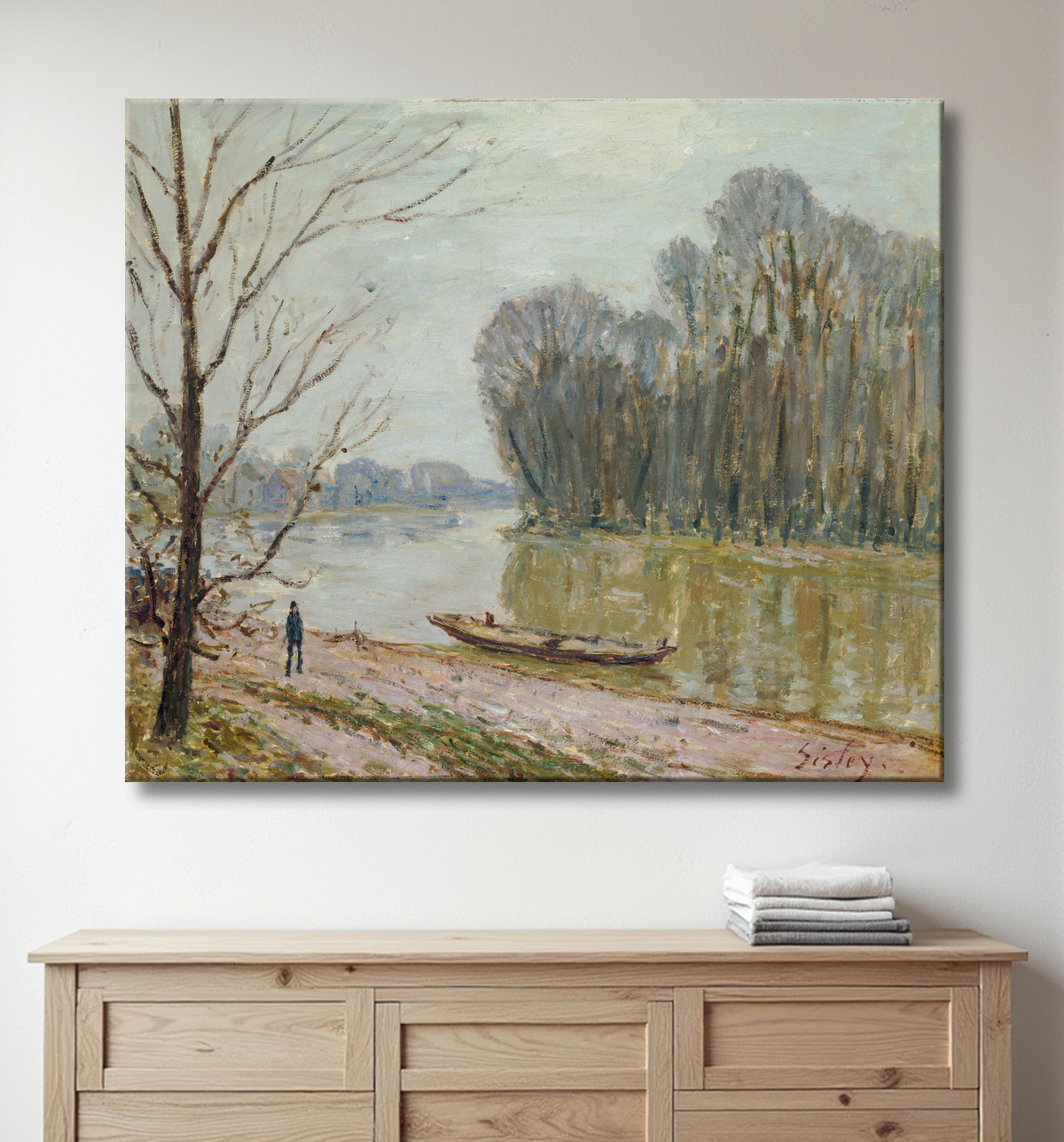 Reproduction La Loire de Alfred Sisley avec decor