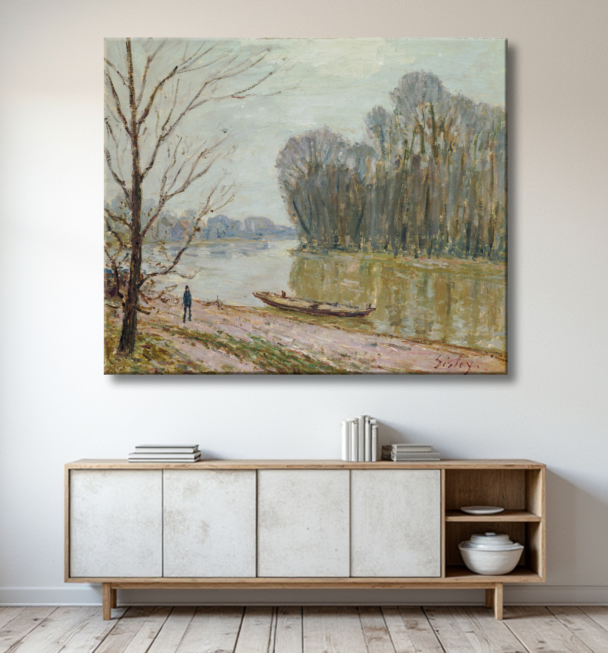 Reproduction La Loire de Alfred Sisley avec decor