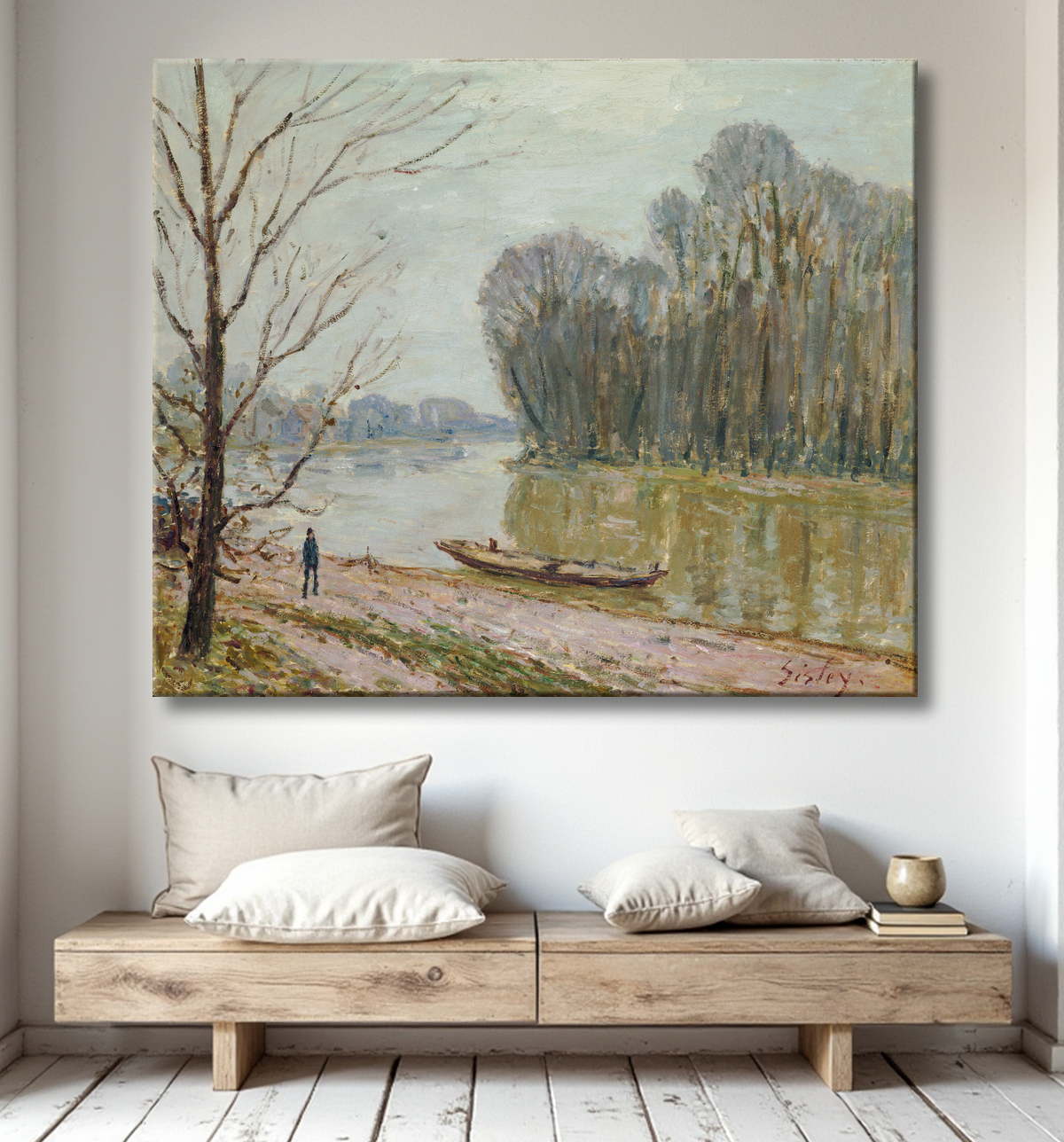 Reproduction La Loire de Alfred Sisley avec decor