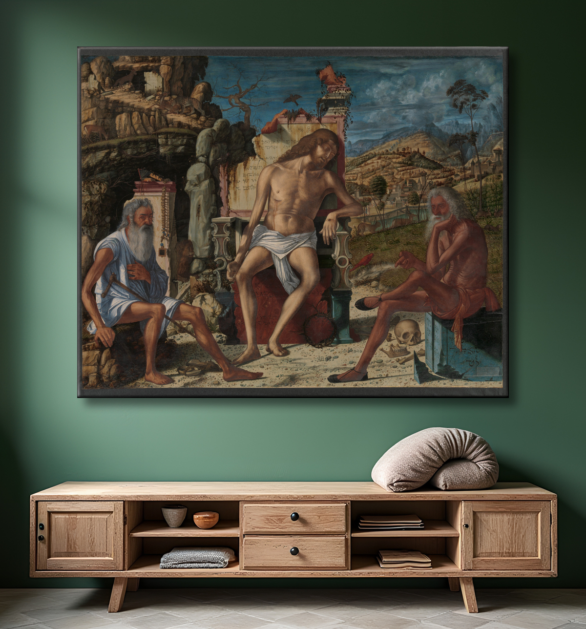 Reproduction La Méditation sur la Passion de Vittore Carpaccio avec decor
