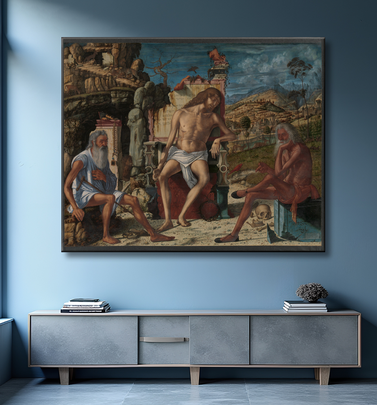 Reproduction La Méditation sur la Passion de Vittore Carpaccio avec decor