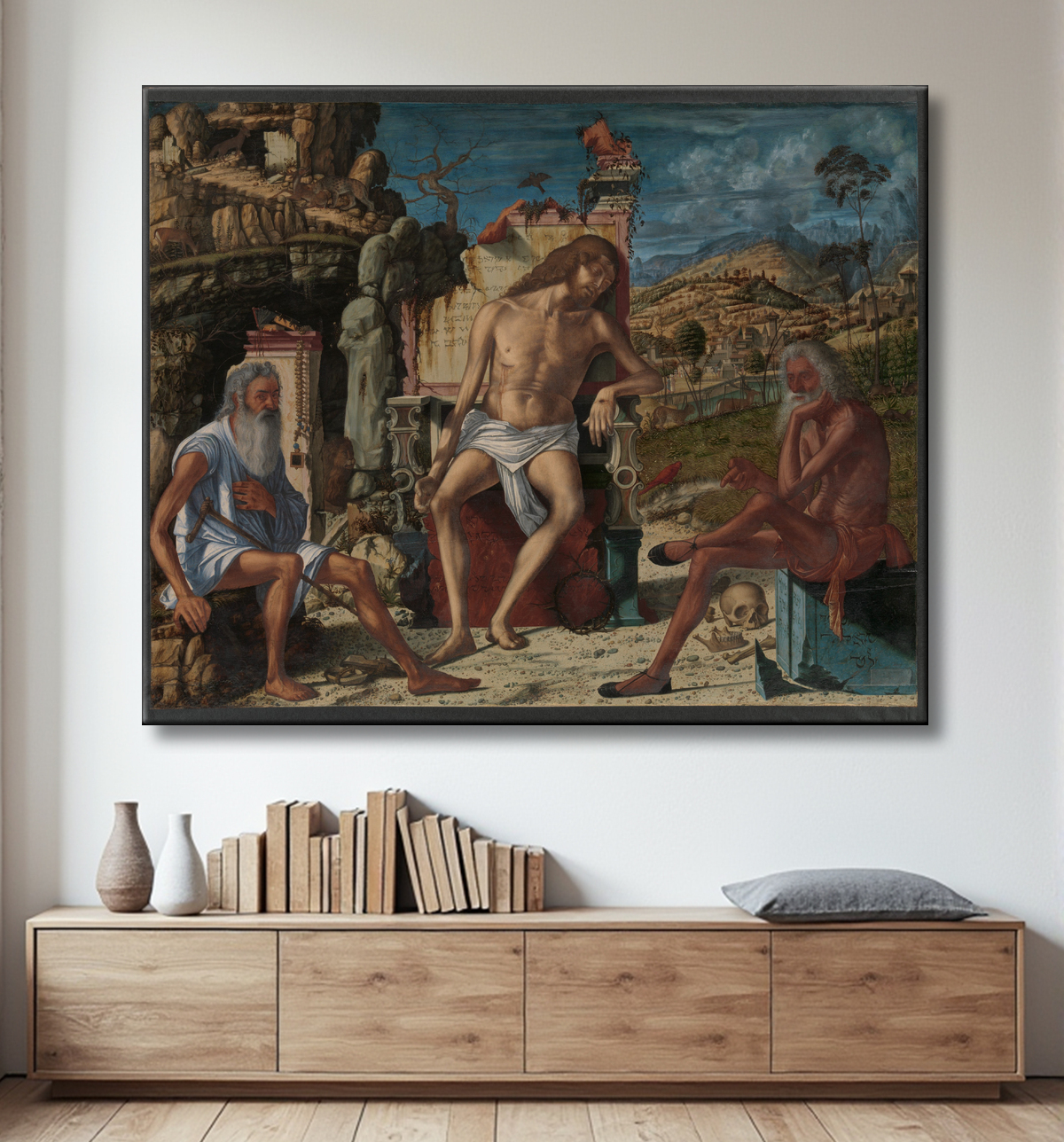Reproduction La Méditation sur la Passion de Vittore Carpaccio avec decor