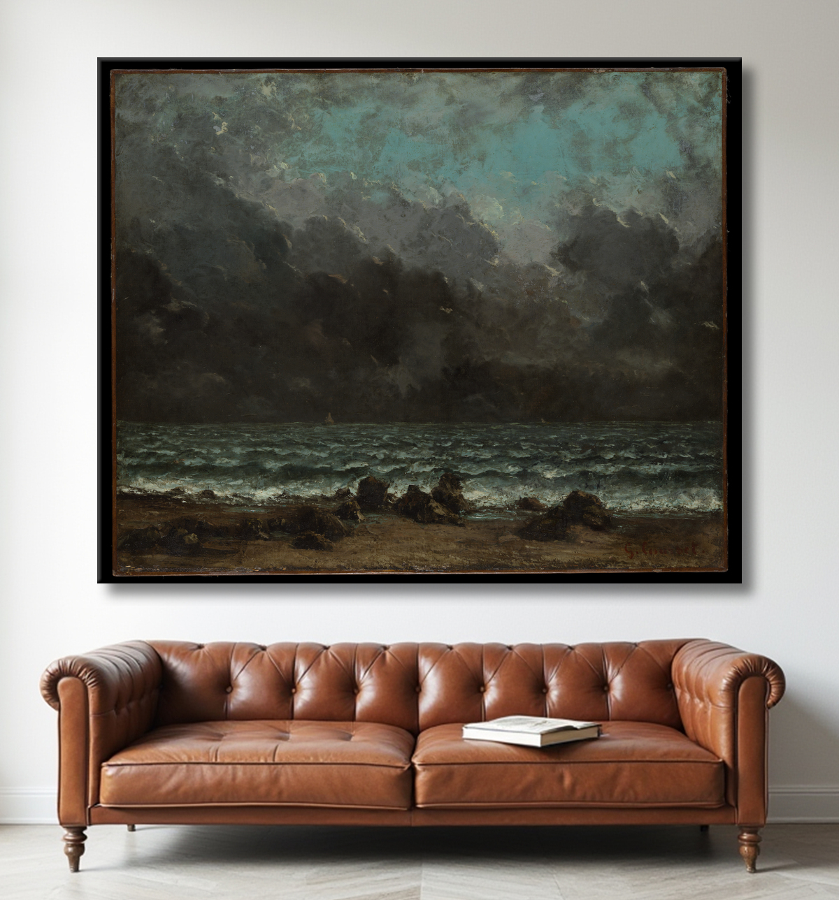 Reproduction La mer de Gustave Courbet avec decor