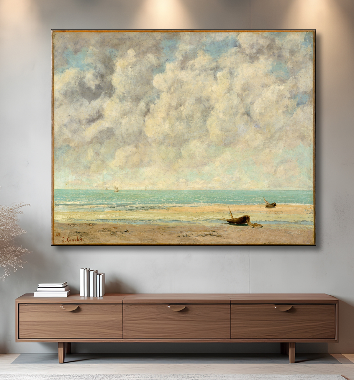 Reproduction La mer calme de Gustave Courbet avec decor