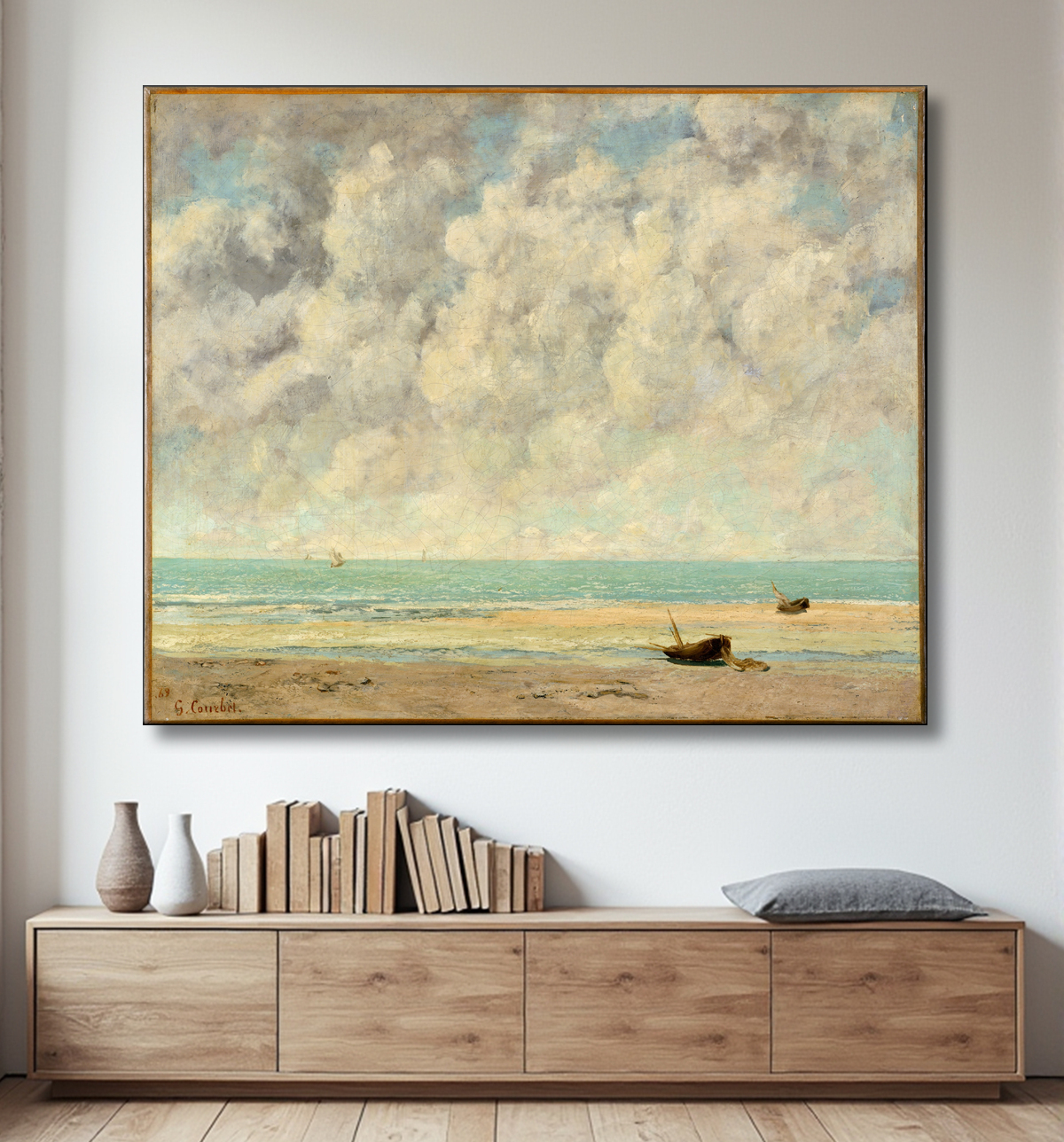 Reproduction La mer calme de Gustave Courbet avec decor