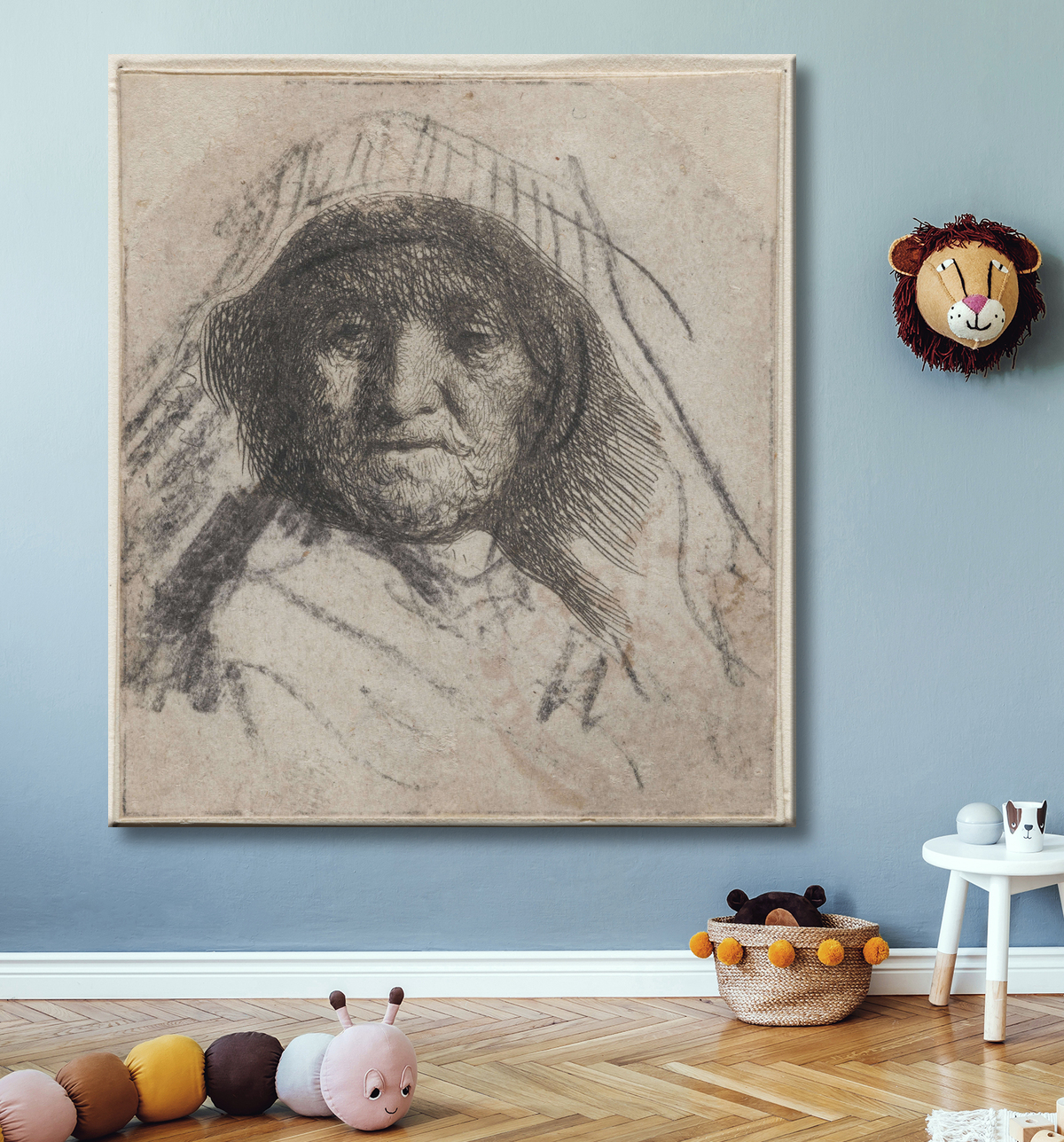 Reproduction La mère de Rembrandt de Rembrandt van Rijn avec decor
