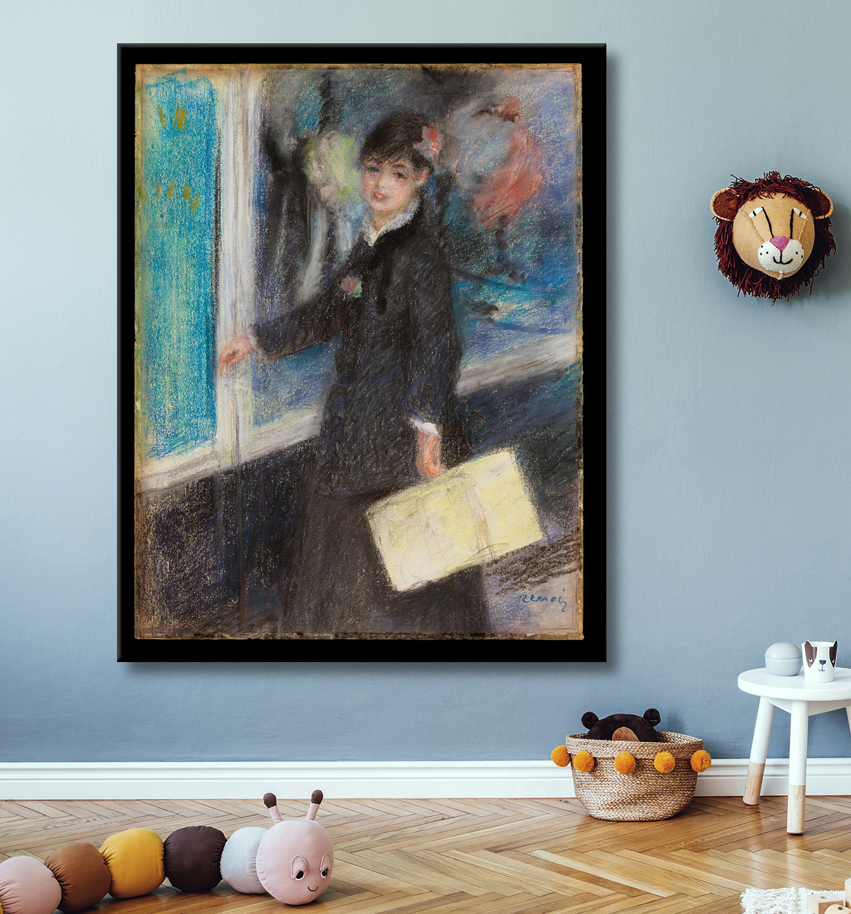Reproduction La modiste de Auguste Renoir avec decor