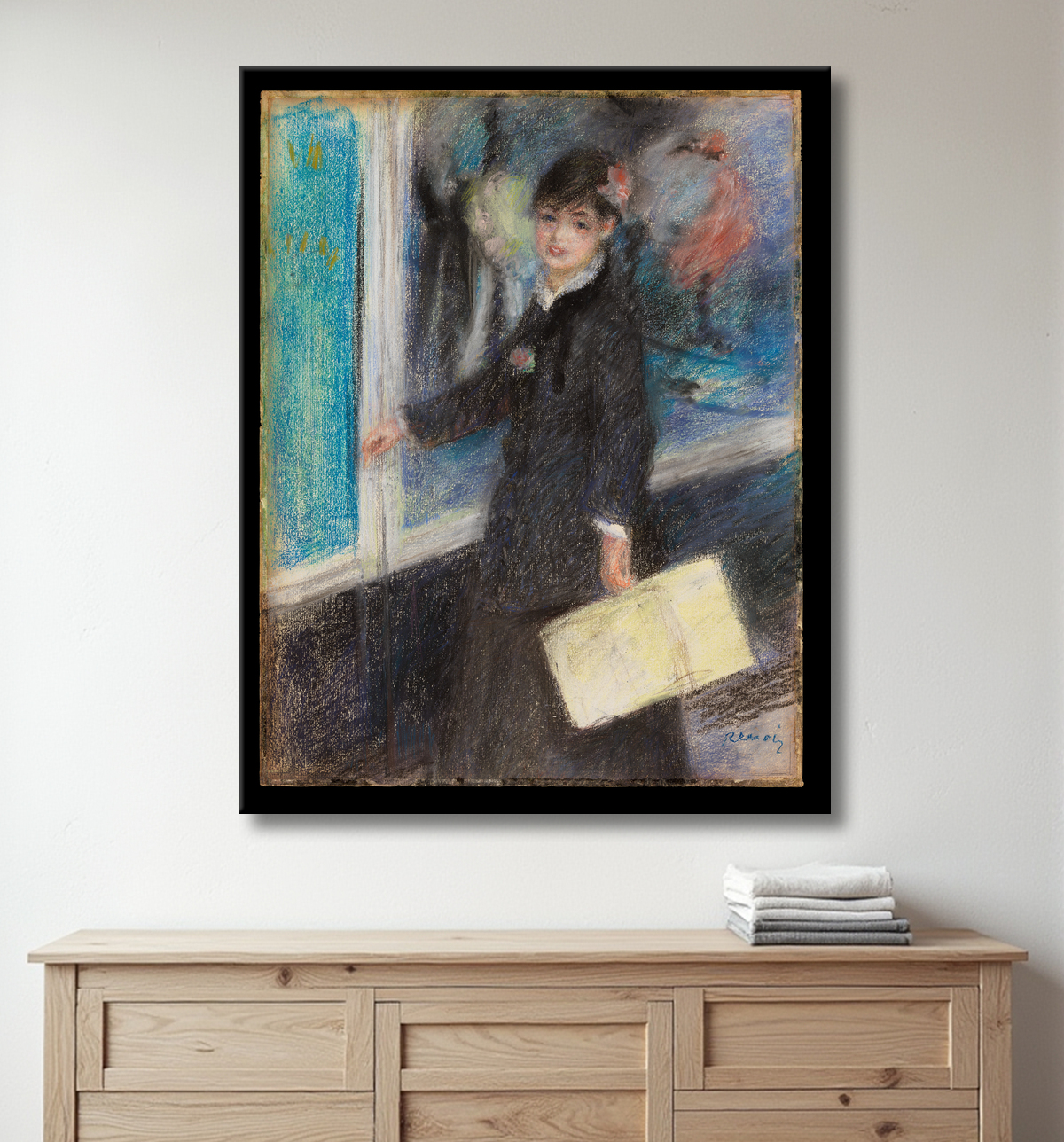 Reproduction La modiste de Auguste Renoir avec decor